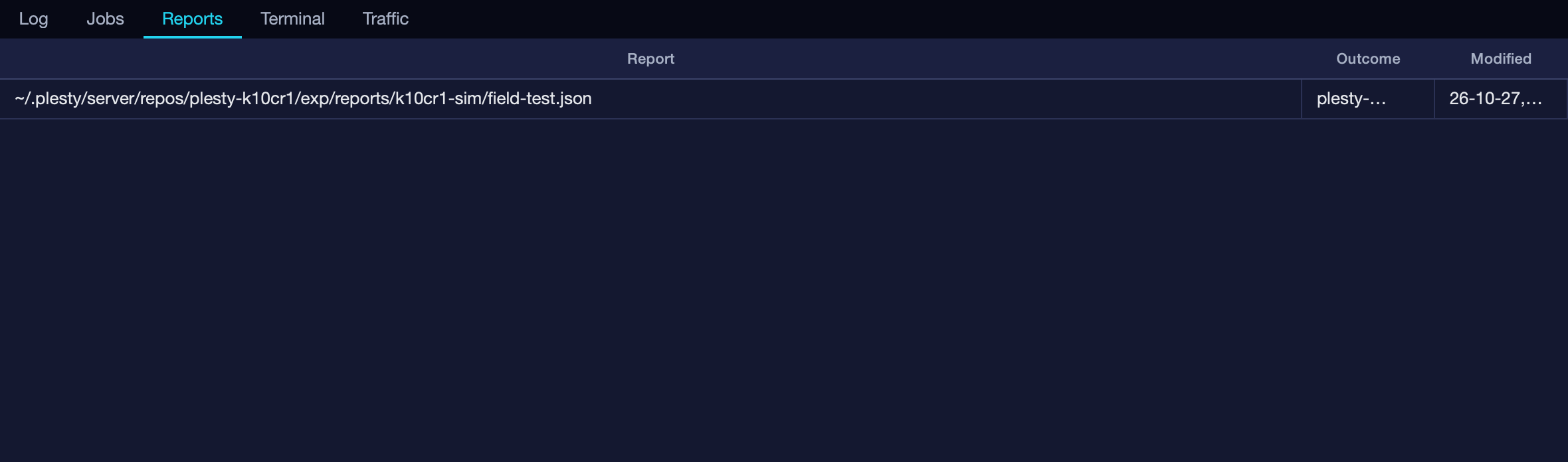 The Reports pane
